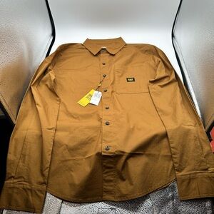 Caterpillar Men's Tan Button Down Shirt Size Medium